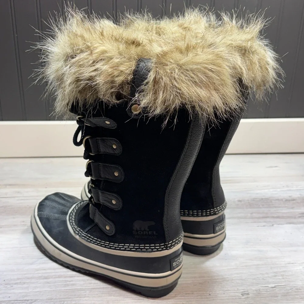 SOREL Joan of Arctic NL2429-010 Black Tall Waterproof Snow Boots Women's Sz 6.5